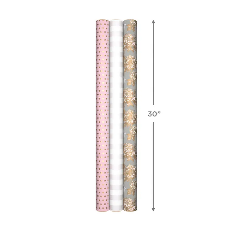 Hallmark Pink And Gray 3-Pack Wrapping Paper, 85 Sq. Ft. Total 10 Hallmark Pink And Gray 3-Pack Wrapping Paper, 85 Sq. Ft. Total - Image 8