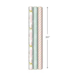 Hallmark Pink And Mint Assorted 3-Pack Christmas Wrapping Paper, 120 Sq. Ft. -Hallmark shop Pink and Mint Christmas Wrapping Paper Assortment 5JXW1083 07