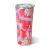 Swig Pink Lemonade Stainless Steel Tumbler, 22 Oz. -Hallmark shop Pink and Yellow Swirls Insulated Drinking Glass S102C22PL 01