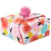 Hallmark 26" Modern Floral Fabric Gift Wrap With Elastic Band 2 Hallmark 26" Modern Floral Fabric Gift Wrap With Elastic Band -Hallmark shop PinkandOrange Floral Square Flat Wrapping Cloth 1299EJR6378 01