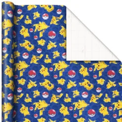 Hallmark Assorted Pokémon Wrapping Paper 3-Pack, 60 Sq. Ft. -Hallmark shop Pokmon Wrapping Paper for Kids Birthdays 5EWR2645 04