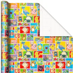 Hallmark Assorted Pokémon Wrapping Paper 3-Pack, 60 Sq. Ft. -Hallmark shop Pokmon Wrapping Paper for Kids Birthdays 5EWR2645 05