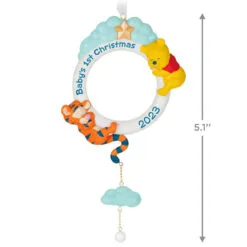 Hallmark Disney Winnie The Pooh Baby's First Christmas 2023 Ornament 10 Hallmark Disney Winnie The Pooh Baby's First Christmas 2023 Ornament -Hallmark shop Pooh and Tigger Babys 1st Christmas Keepsake Ornament 1999QXD6577 03