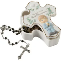 Precious Moments Blessings On Your First Communion Boy Rosary Box With Rosary