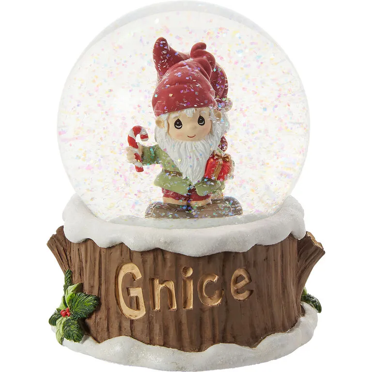 Precious Moments Gnaughty Or Gnice Gnomes Musical Snow Globe, 5.5" 3 Precious Moments Gnaughty Or Gnice Gnomes Musical Snow Globe, 5.5"