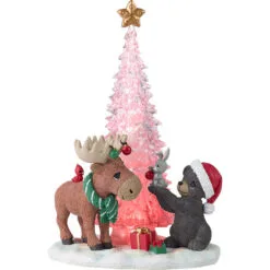 Precious Moments It Moose Be Christmastime Light-Up Figurine, 8" -Hallmark shop Precious Moments Moose and Bear LightUp Figurine 231405 02