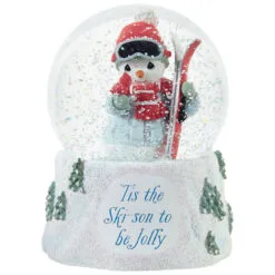 Precious Moments ‘Tis The Ski-Son To Be Jolly Musical Snow Globe, 5.7"