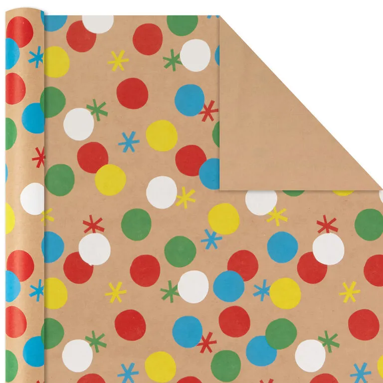 Hallmark Primary Birthday 3-Pack Kraft Wrapping Paper, 105 Sq. Ft. Total 6 Hallmark Primary Birthday 3-Pack Kraft Wrapping Paper, 105 Sq. Ft. Total - Image 4