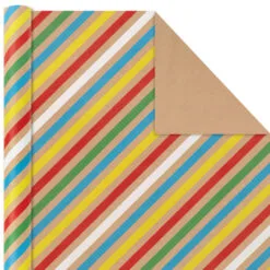 Hallmark Primary Birthday 3-Pack Kraft Wrapping Paper, 105 Sq. Ft. Total 12 Hallmark Primary Birthday 3-Pack Kraft Wrapping Paper, 105 Sq. Ft. Total -Hallmark shop Primary Birthday 3Pack Kraft Wrapping Paper 5EWR6409 05
