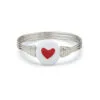 Pura Vida Silver Ring With Enamel Heart Bead, Size 6 -Hallmark shop Pura Vida Enamel Heart Bead Silver Ring 1010JERG1249SILV6 01