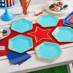 Hallmark Color Pop 60-Piece Tableware Premium Party Kit, Red Star -Hallmark shop Red Star Shape Plates Party in a Box Supplies 5CLP1013 03