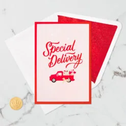 Hallmark Special Delivery 3D Pop-Up Valentine's Day Card -Hallmark shop Red Truck With Flowers 3D PopUp Valentines Day Card 1299IAV6066 06