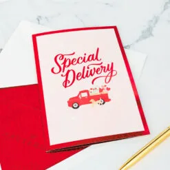 Hallmark Special Delivery 3D Pop-Up Valentine's Day Card -Hallmark shop Red Truck With Flowers 3D PopUp Valentines Day Card 1299IAV6066 07