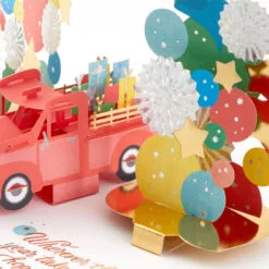 Hallmark Celebrating You Red Truck And Banner 3D Pop-Up Birthday Card -Hallmark shop Red Truck and Banner 3D PopUp Birthday Card 1299LAD2896 05