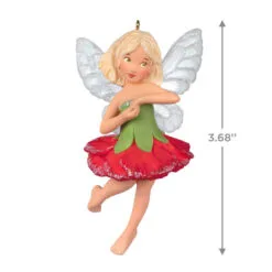 Hallmark Fairy Messengers Carnation Fairy Ornament -Hallmark shop Red and Green Fairy Keepsake Ornament 1499QXR8007 03