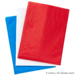 Hallmark Red/White/Blue 3-Pack Bulk Tissue Paper, 120 Sheets 10 Hallmark Red/White/Blue 3-Pack Bulk Tissue Paper, 120 Sheets -Hallmark shop RedWhiteBlue 3Pack Bulk Tissue Paper 5TIS1140 04