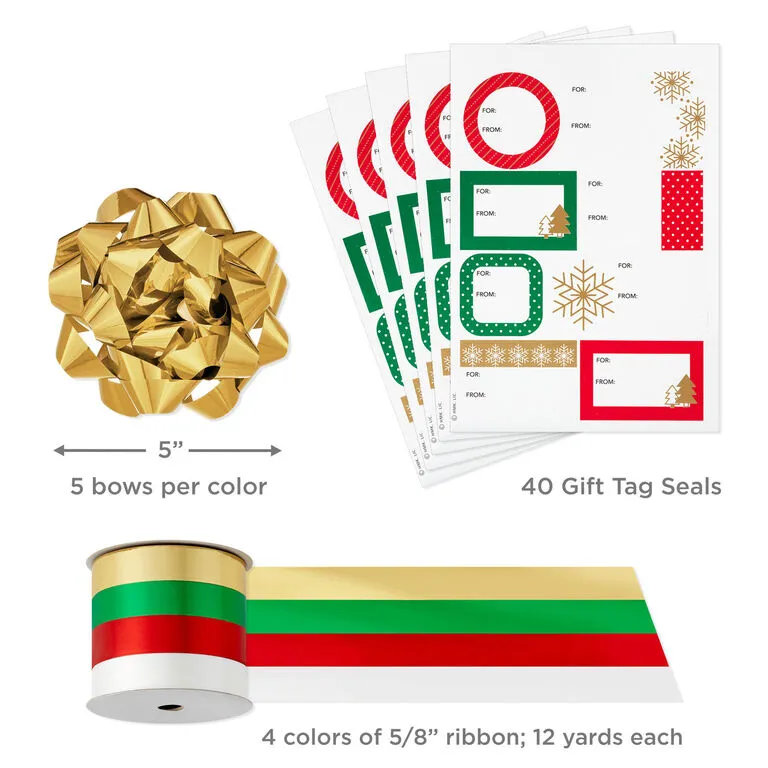 Hallmark Christmas Gift Wrap Kit With Wrapping Paper, Bows, Ribbons And Tags 10 Hallmark Christmas Gift Wrap Kit With Wrapping Paper, Bows, Ribbons And Tags - Image 8