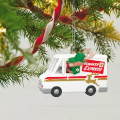 Hallmark Grandma Got Run Over By A Reindeer Musical Ornament 10 Hallmark Grandma Got Run Over By A Reindeer Musical Ornament -Hallmark shop Reindeer Express Delivery Truck Keepsake Ornament 2199QGO2639 02