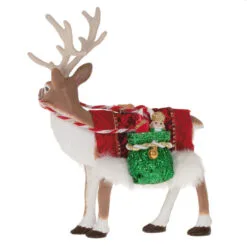 Hallmark Father Christmas's Reindeer Ornament -Hallmark shop Reindeer With Toy Sack Keepsake Ornament 2199QXE3287 06