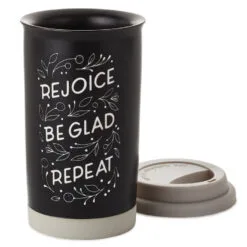 Hallmark Rejoice Repeat Ceramic Travel Mug, 12 Oz. 7 Hallmark Rejoice Repeat Ceramic Travel Mug, 12 Oz. -Hallmark shop Rejoice and Be Glad Ceramic Travel Mug 1SNN1065 03