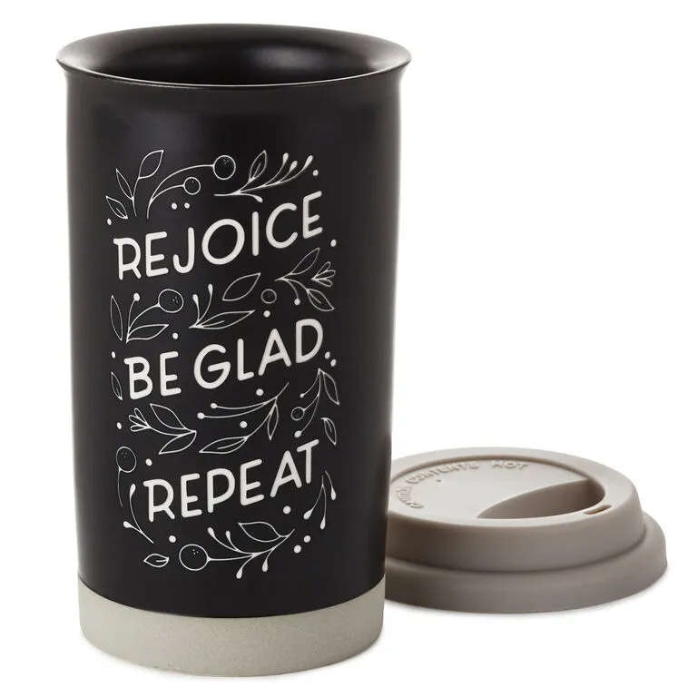 Hallmark Rejoice Repeat Ceramic Travel Mug, 12 Oz. 5 Hallmark Rejoice Repeat Ceramic Travel Mug, 12 Oz. - Image 3