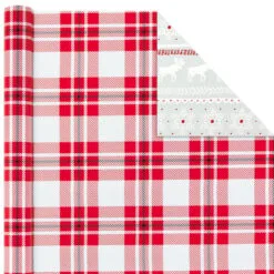 Hallmark Rustic Winter 3-Pack Reversible Metallic Christmas Wrapping Paper, 120 Sq. Ft. -Hallmark shop Rustic Winter Reversible Christmas Wrapping Paper 5JXW1034 05
