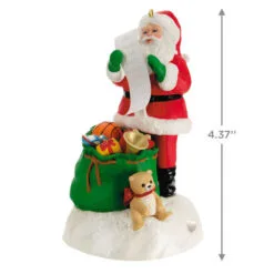 Hallmark Checking It Twice Ornament With Light And Sound -Hallmark shop Santa Checking His List Keepsake Ornament 2999QGO2657 03