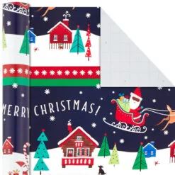 Hallmark Santa Fun 3-Pack Christmas Wrapping Paper Assortment, 120 Sq. Ft. 13 Hallmark Santa Fun 3-Pack Christmas Wrapping Paper Assortment, 120 Sq. Ft. -Hallmark shop Santa Fun Hallmark Mahogany Christmas Wrapping Paper 5JXW1037 05