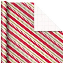 Hallmark Santa And Stripes 2-Pack Christmas Wrapping Paper Assortment, 160 Sq. Ft. -Hallmark shop Santa and Stripes Assorted Christmas Wrapping Paper 5JXW1055 06