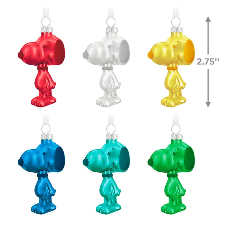 Hallmark The Peanuts® Gang Snoopy Glass Ornaments, Set Of 6 5 Hallmark The Peanuts® Gang Snoopy Glass Ornaments, Set Of 6 - Image 3