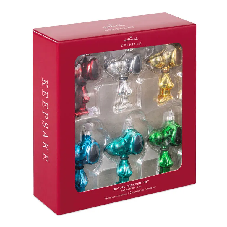 Hallmark The Peanuts® Gang Snoopy Glass Ornaments, Set Of 6 6 Hallmark The Peanuts® Gang Snoopy Glass Ornaments, Set Of 6 - Image 4