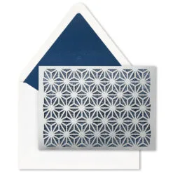 Hallmark Silver Stars And Blue Glitter Blank Note Cards, Box Of 8 -Hallmark shop Silver Stars and Blue Glitter Blank Note Cards 1499NOT1016 02