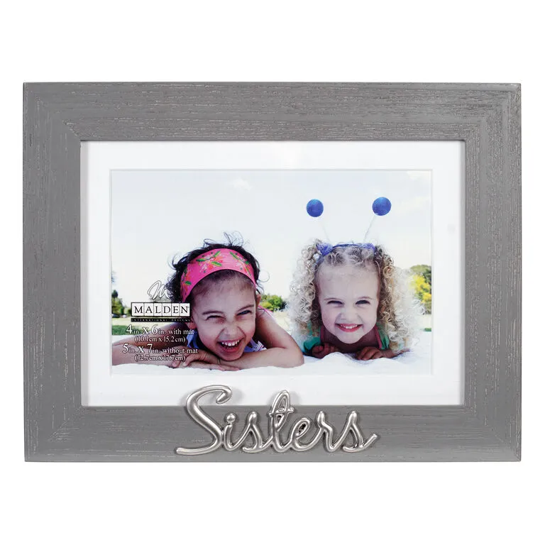 Malden Sisters Gray Distressed Wood Picture Frame, 4x6/5x7 3 Malden Sisters Gray Distressed Wood Picture Frame, 4x6/5x7