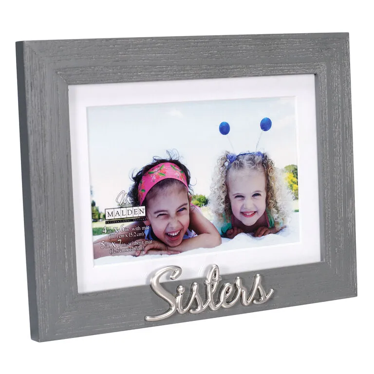 Malden Sisters Gray Distressed Wood Picture Frame, 4x6/5x7 4 Malden Sisters Gray Distressed Wood Picture Frame, 4x6/5x7 - Image 2