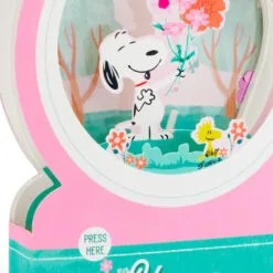 Hallmark Peanuts® Snoopy Snow Globe 3D Pop-Up Mother's Day Card With Motion -Hallmark shop Snoopy 3D PopUp Mothers Day Card With Motion 1299MEJ8033 04