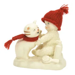 Enesco Snowbabies Groom And Go Cat Figurine, 3.74"