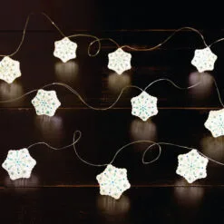 Hallmark Snowflake 10-Light Christmas String Lights, 10' -Hallmark shop Snowflakes Keepsake Christmas Light String 1QSB6297 02