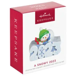 Hallmark Mini A Snowy 2023 Ornament With Light, 1.25" 12 Hallmark Mini A Snowy 2023 Ornament With Light, 1.25" -Hallmark shop Snowman 2023 Keepsake Ornament 1299QXM9209 04