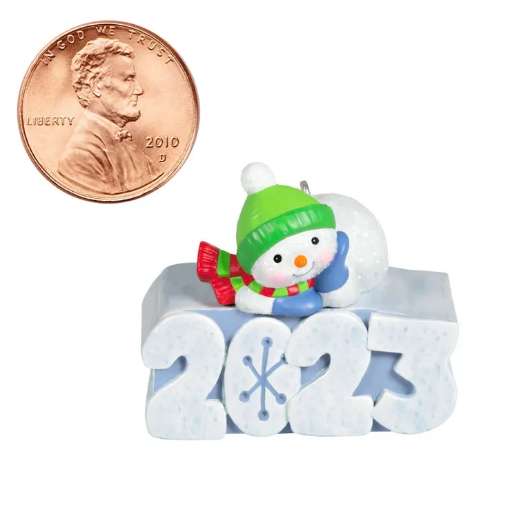 Hallmark Mini A Snowy 2023 Ornament With Light, 1.25" 9 Hallmark Mini A Snowy 2023 Ornament With Light, 1.25" - Image 7