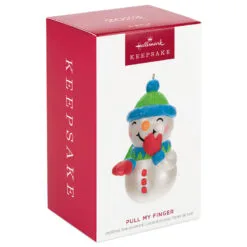 Hallmark Pull My Finger Snowman Ornament With Sound -Hallmark shop Snowman With BlueGreen HatScarf Keepsake Ornament 2199QGO2829 04