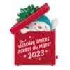 Hallmark Smiles Across The Miles 2023 Recordable Sound Ornament -Hallmark shop Snowman in Red Present Keepsake Ornament 2499QGO2619 01