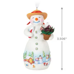 Hallmark Snowtop Lodge Terran S. Gardner Porcelain Ornament 10 Hallmark Snowtop Lodge Terran S. Gardner Porcelain Ornament -Hallmark shop Snowman with Flower Pot Keepsake Ornament 2299QXR8119 03