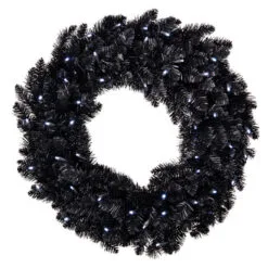 Hallmark Black Pre-Lit Wreath, 30"
