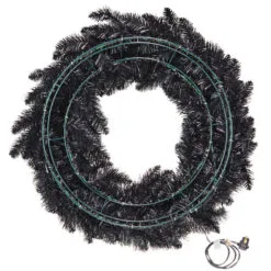 Hallmark Black Pre-Lit Wreath, 30" 7 Hallmark Black Pre-Lit Wreath, 30" -Hallmark shop Star Galaxy Black Artificial Wreath With Lights 1QSB6306 06