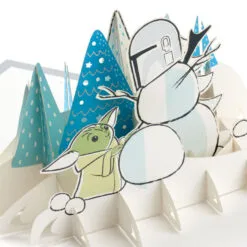 Hallmark Star Wars: The Mandalorian™ Grogu™ Warm Wishes 3D Pop-Up Holiday Card -Hallmark shop Star Wars The Mandalorian Grogu 3D PopUp Holiday Card 1499XXH9985 04