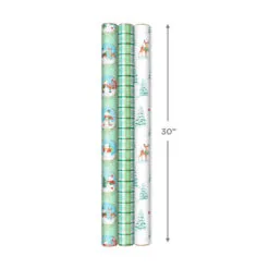 Hallmark Pastel Christmas Prints 3-Pack Wrapping Paper, 120 Sq. Ft. -Hallmark shop Storybook Scenes 3Pack Christmas Wrapping Paper 5JXW1081 07