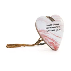 Demdaco Strong Beautiful You Art Heart With Key Stand -Hallmark shop Strong Beautiful You Heart Sculpture With Key 1003480430 02