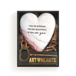 Demdaco Strong Beautiful You Art Heart With Key Stand -Hallmark shop Strong Beautiful You Heart Sculpture With Key 1003480430 04