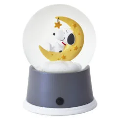 Hallmark Peanuts® Snoopy Sweet Dreams Snow Globe With Light 7 Hallmark Peanuts® Snoopy Sweet Dreams Snow Globe With Light -Hallmark shop Sweet Dreams Snoopy on Yellow Moon Water Globe 1BBY4760 03