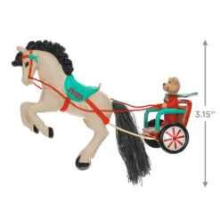 Hallmark A Pony For Christmas 2023 Ornament 10 Hallmark A Pony For Christmas 2023 Ornament -Hallmark shop Teddy Bear in Horse Chariot Keepsake Ornament 1799QXR8039 03